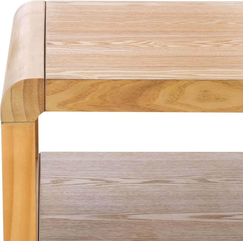 SAFAVIEH Home Collection Omara Natural Brown 1-Shelf Coffee Table