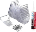 Clear Plastic Alpine 25 Piece Jumbo Snow Guards with Mechanical Fastening Mounting Hardware Kit - Includes 1.5' #14 Self-tapping Screws with Neoprene Washers for Metal Purlins & (1) Tube of Sealant