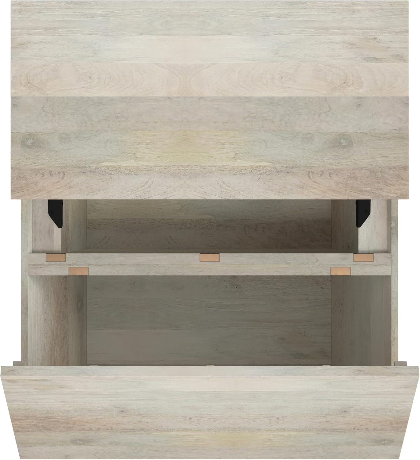 SIMPLIHOME Abba 36-inch Wide Solid Mango Modern Lift Top Square Coffee Table with Dual Lift Panels and 2 Storage Compartments in White Wash for Living Room