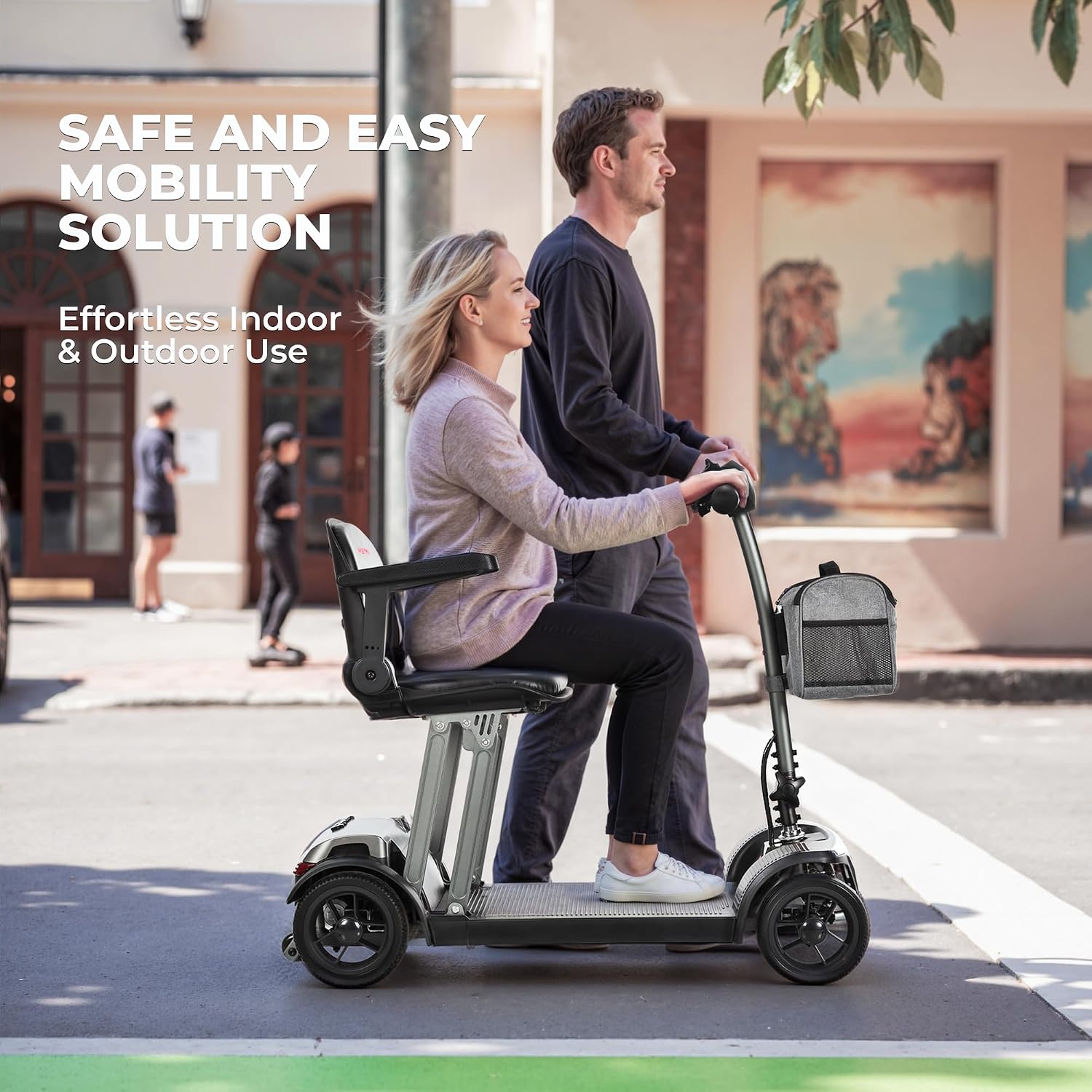 Mobility Mobility Scooter for Seniors and Adults, Lightweight Foldable 42 lbs Aluminum Frame, Airline-Approved 20Ah Lithium Battery, 265 lbs Capacity, Brushless Motor, LED Lights, USB Port