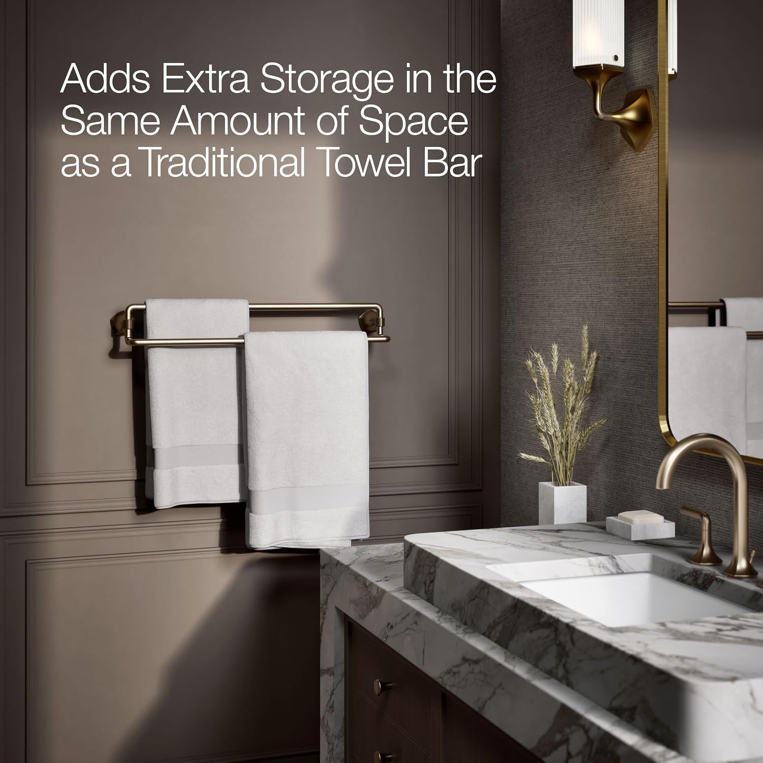 Kohler 27062-BV Occasion® 24' Double Towel bar, Vibrant Brushed Bronze