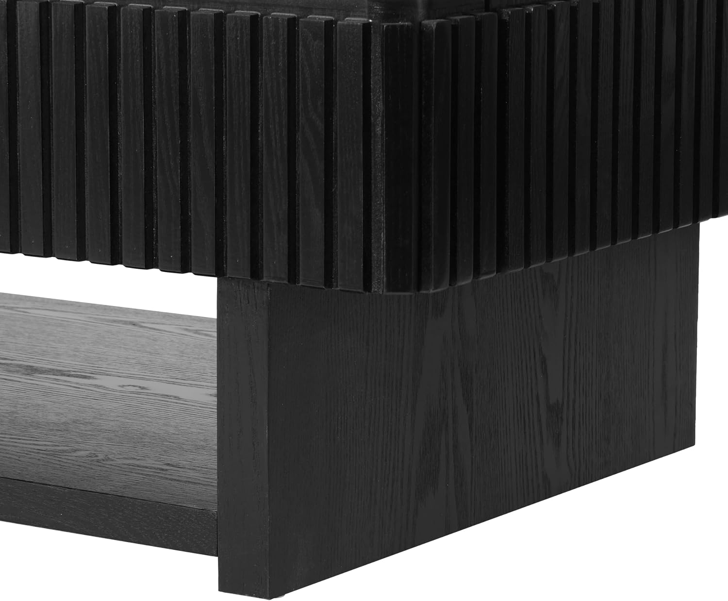47.4' Lift Top Coffee Table with Drawer & Storage, Modern Fluted Coffee Table with Marble-Pattern Top & Solid Wood Strips, Rising Center Table for Living Room Apartment,Rectangle, Black & White