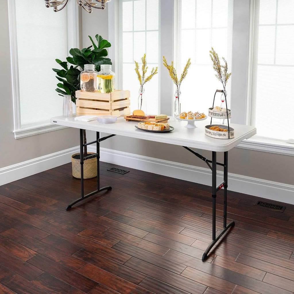 LIFETIME 6-Foot Adjustable Height Nesting Table, Commercial, Almond