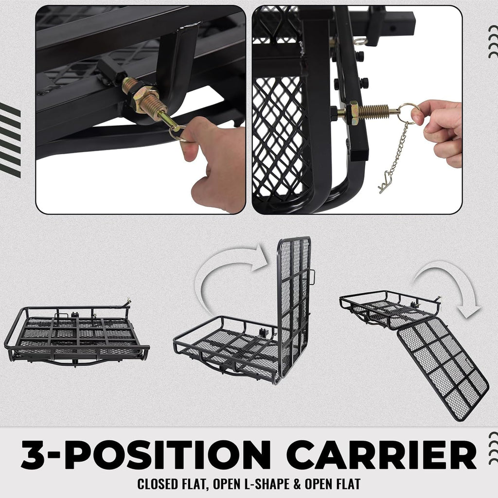 Mobility Carrier Wheelchair Electric Scooter Rack Hitch Disability Medical Ramp 500Lbs Capacity
