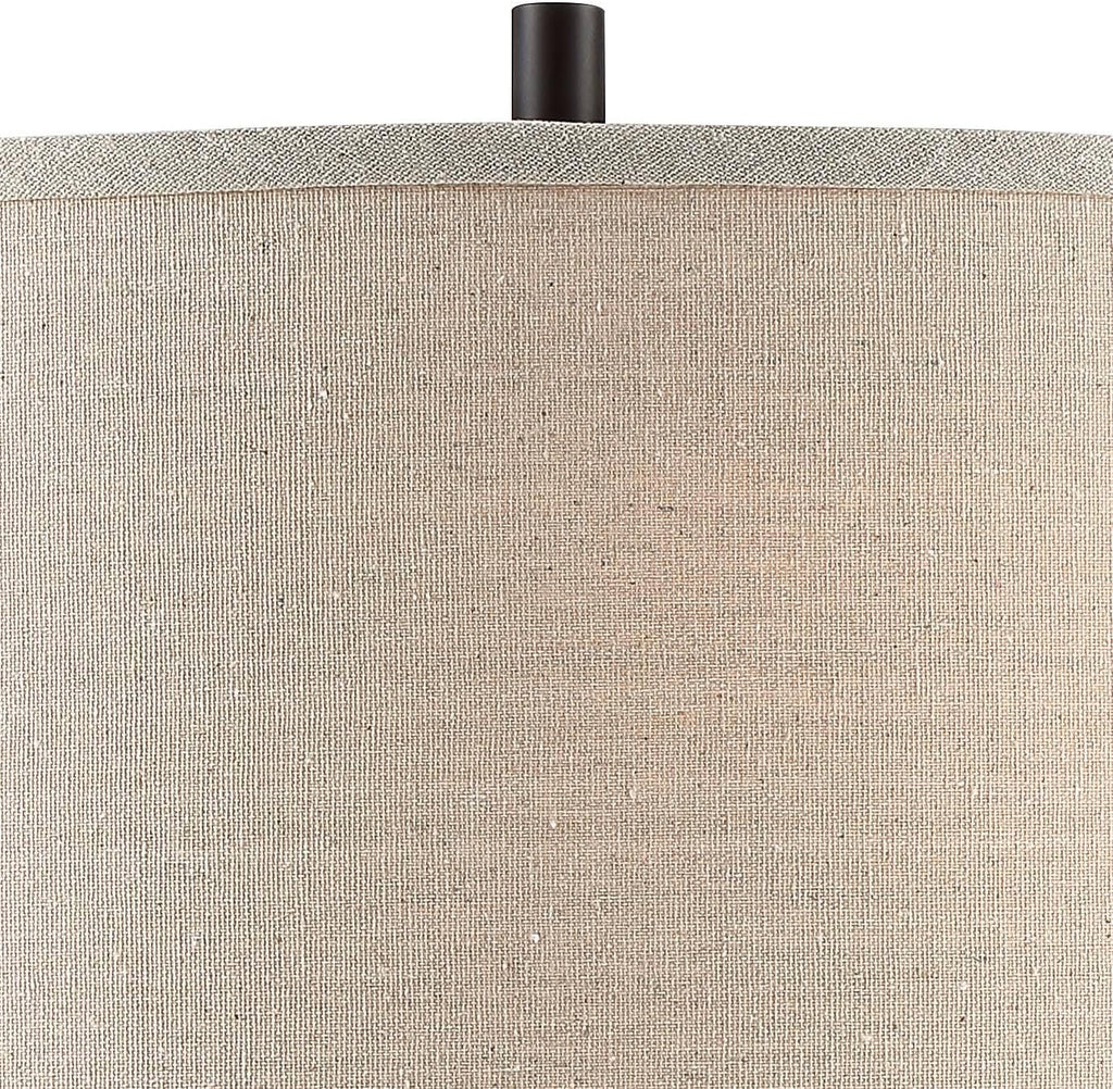 360 Lighting Cody 26' High Industrial Farmhouse Rustic Modern Table Lamps Set of 2 WiFi Smart Socket Pull Chain Oiled Bronze Finish Living Room Bedroom Bedside Nightstand House Oatmeal Shade