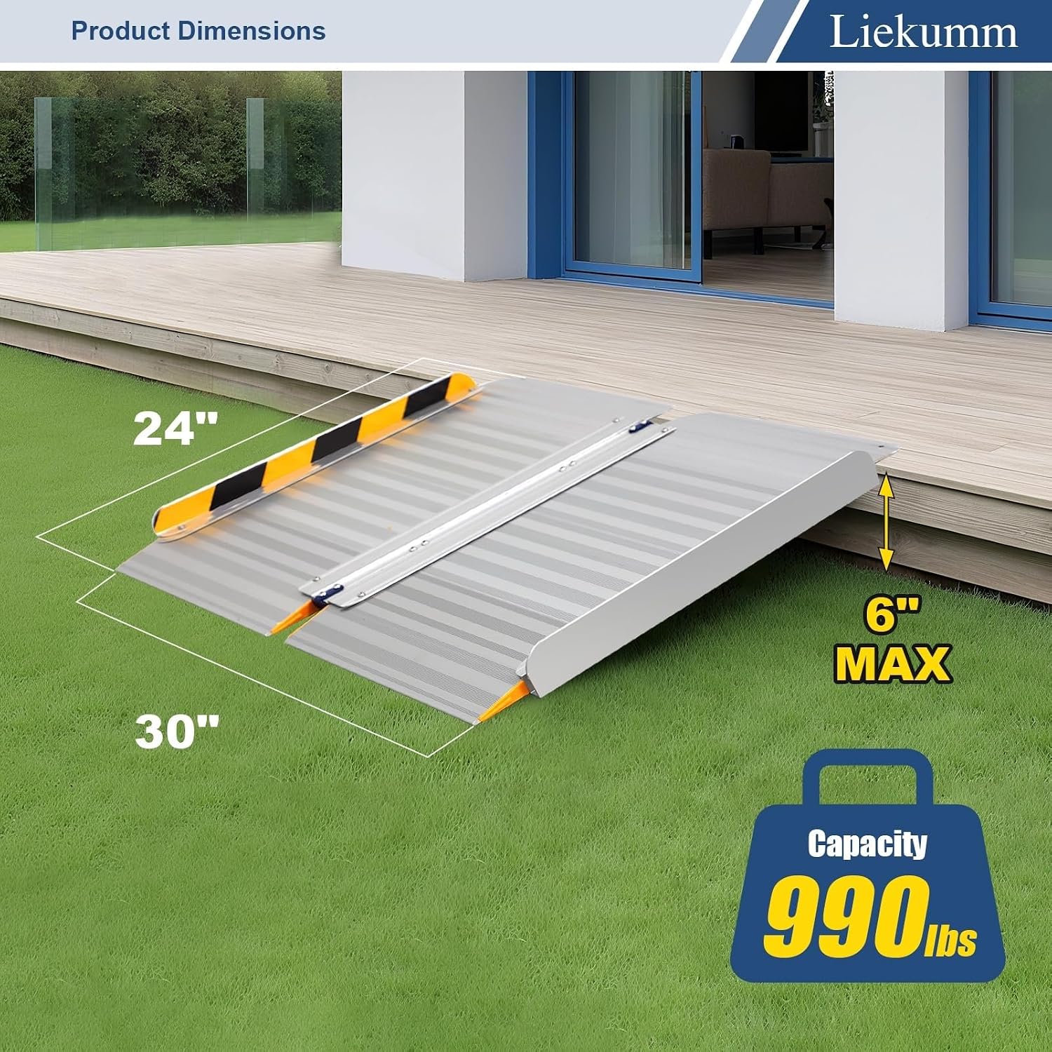 Accessible Portable Wheelchair Ramp-Lightweight Folding Ramp,Durable Aluminium,No Tools Required/Threshold/Kerbs/Wheelchair/Scooter/Disability,Easy to Store 72 * 60 * 4.5CM