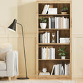 Garvee 71 in Tall Bookshelf, 5-Tiers Bookcase and Bookshelf, Wooden Open Storage Shelves with Anti-Tip Design, White Book Shelf for Bedroom, Living Room and Office, Brown