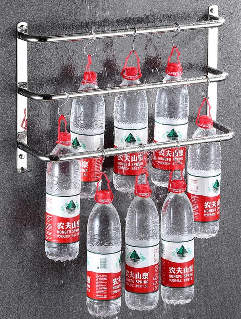 Towel Rack 304 Stainless Steel Towel Shelf Towel Rail Self Adhesive Wall Mounted Towel Bar 30/40/50-60/70/80cm for Kitchen Bathroom-Double_rod-50CM (Three Rod)