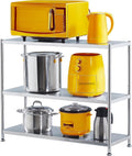 susunnus Stainless Steel Shelves 39.4in-3 Tier, Stainless Steel Shelf Organizer, Kitchen Storage Shelves, Artistic Texture, Pragmatic & Sturdy & Waterproof