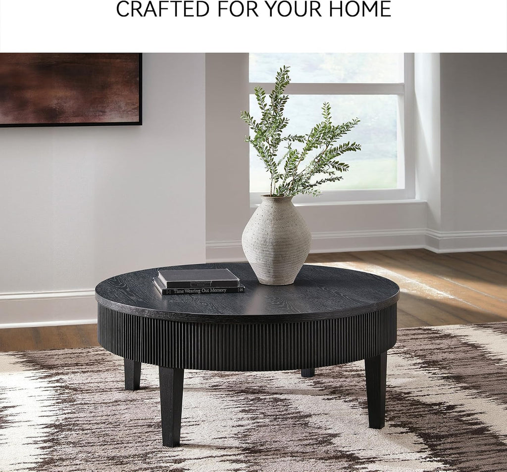 Signature Design by Ashley Marstream Modern Coffee Table with 4 Legs, Black