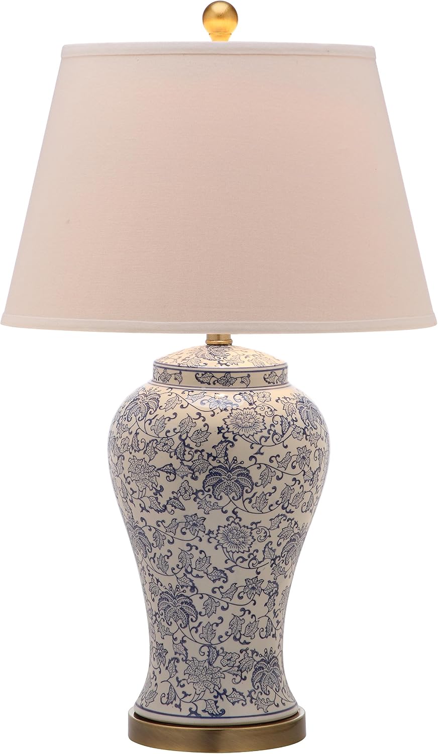 SAFAVIEH Lighting Collection – Spring Blossom Set of 2 Blue & White Floral Chinoiserie Table Lamps, 29-Inch Ceramic Lamps for Bedroom, Living Room, Home Office (LIT4170B-SET2)