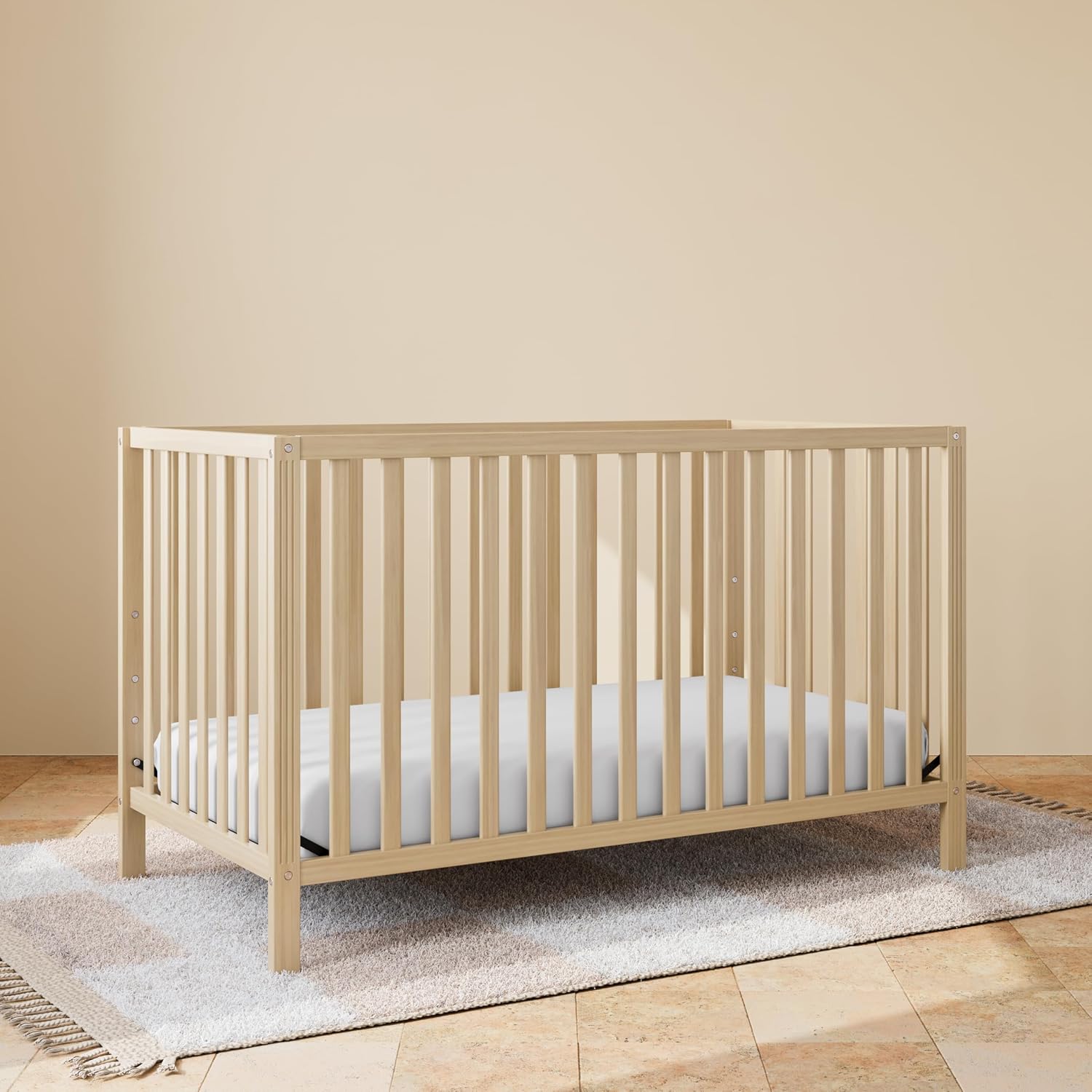 Storkcraft Morningside 5-in-1 Convertible Crib – GREENGUARD Gold Certified, Fits Standard Crib Mattress, Converts to Toddler Bed, Daybed and Full Bed, 4 Adjustable Mattress Heights (Driftwood)