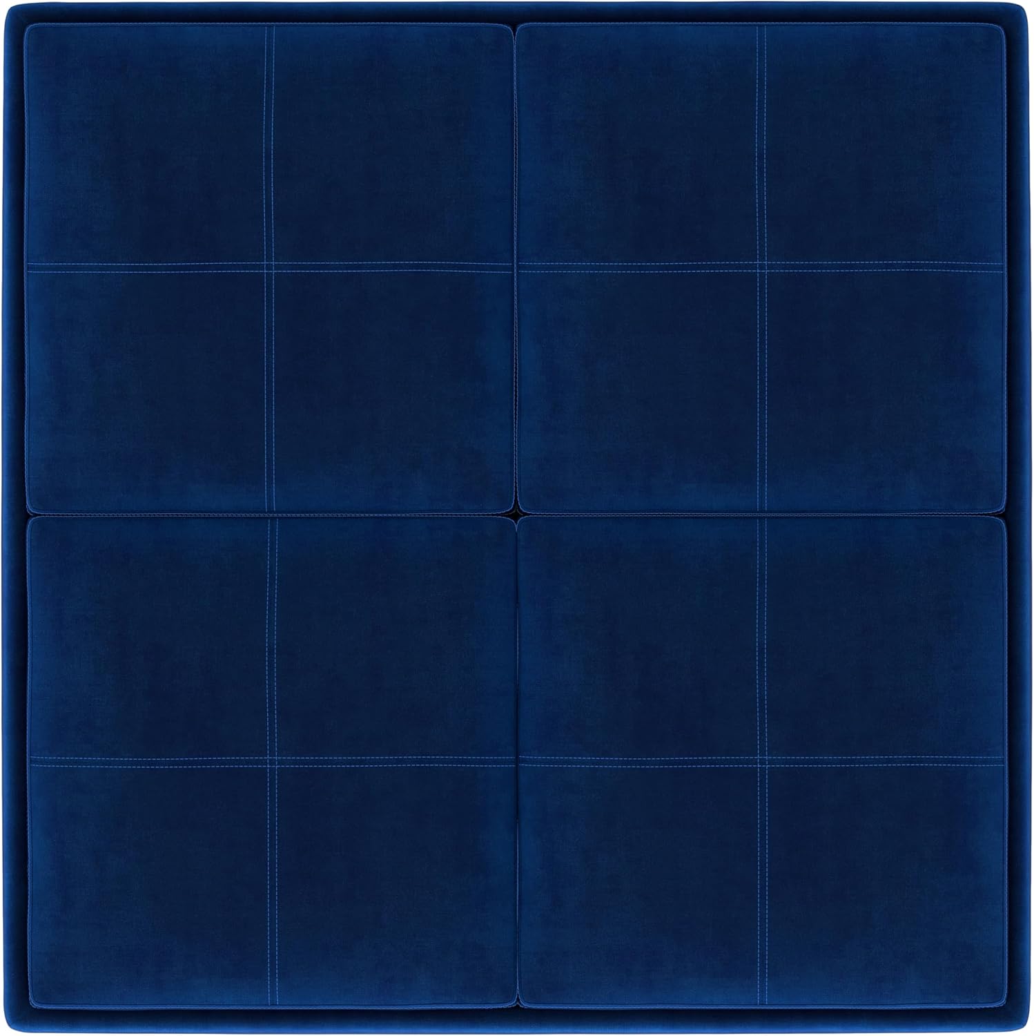 SIMPLIHOME Avalon Wide Contemporary Square Coffee Table Storage Ottoman, Blue, Table Ottoman