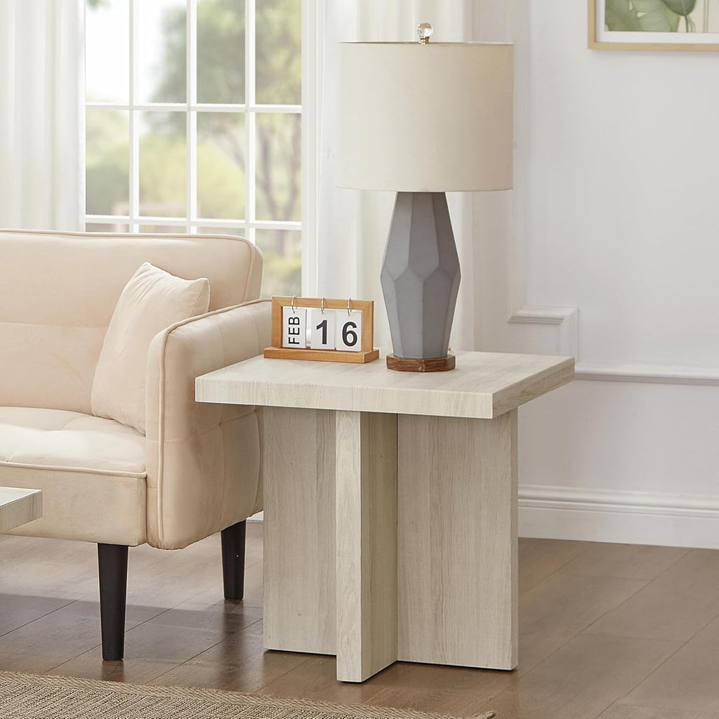 Roundhill Furniture Mchome 3-Piece Coffee Table Set, Coffee Table and Two End Tables, White Finish