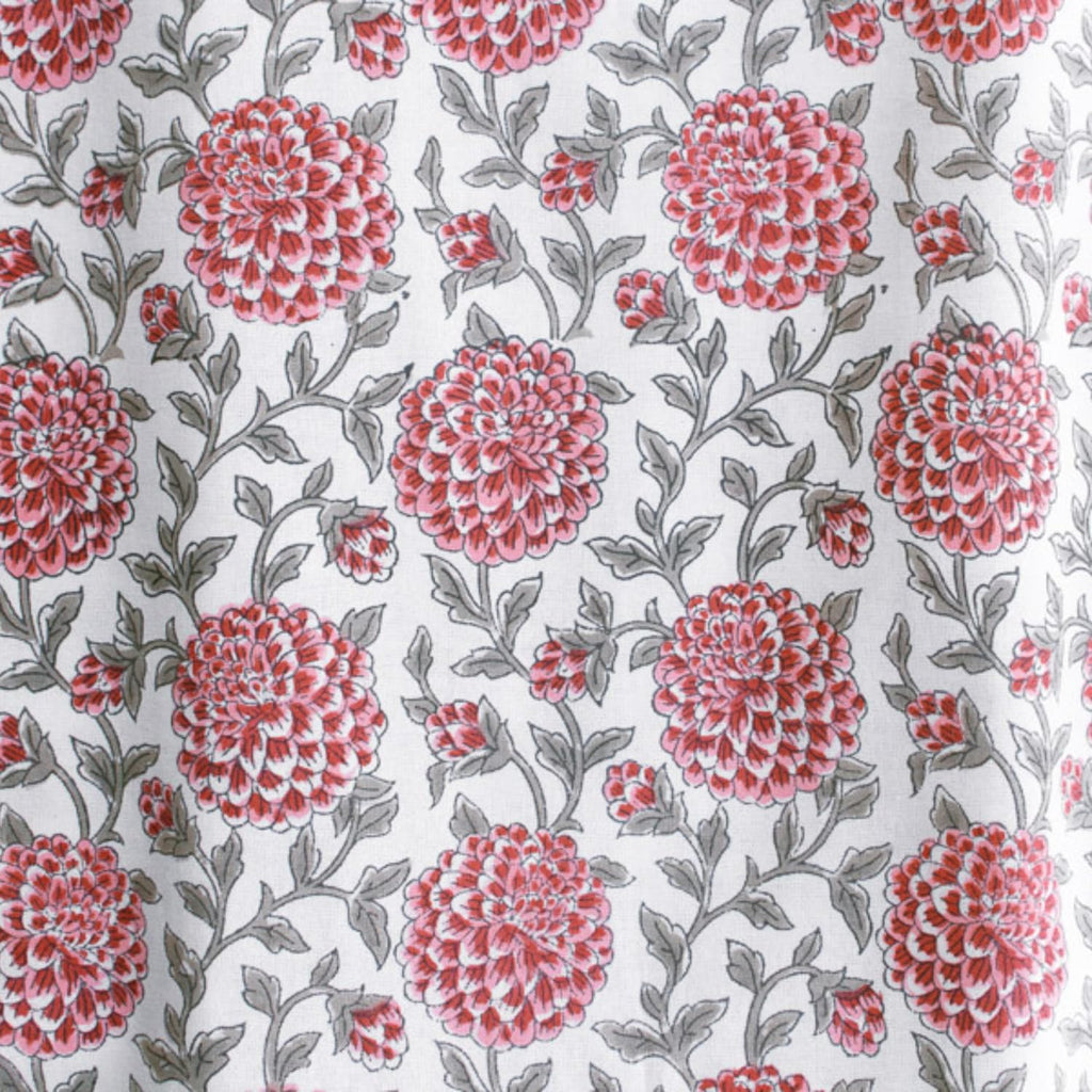 Saffron Marigold Round Hand Block Printed Tablecloth - Pink Dahlia Daydreams Luxurious 100% Cotton, Washable, for Home Decor, Kitchen, Coffee Or Dining Table 70 Inch