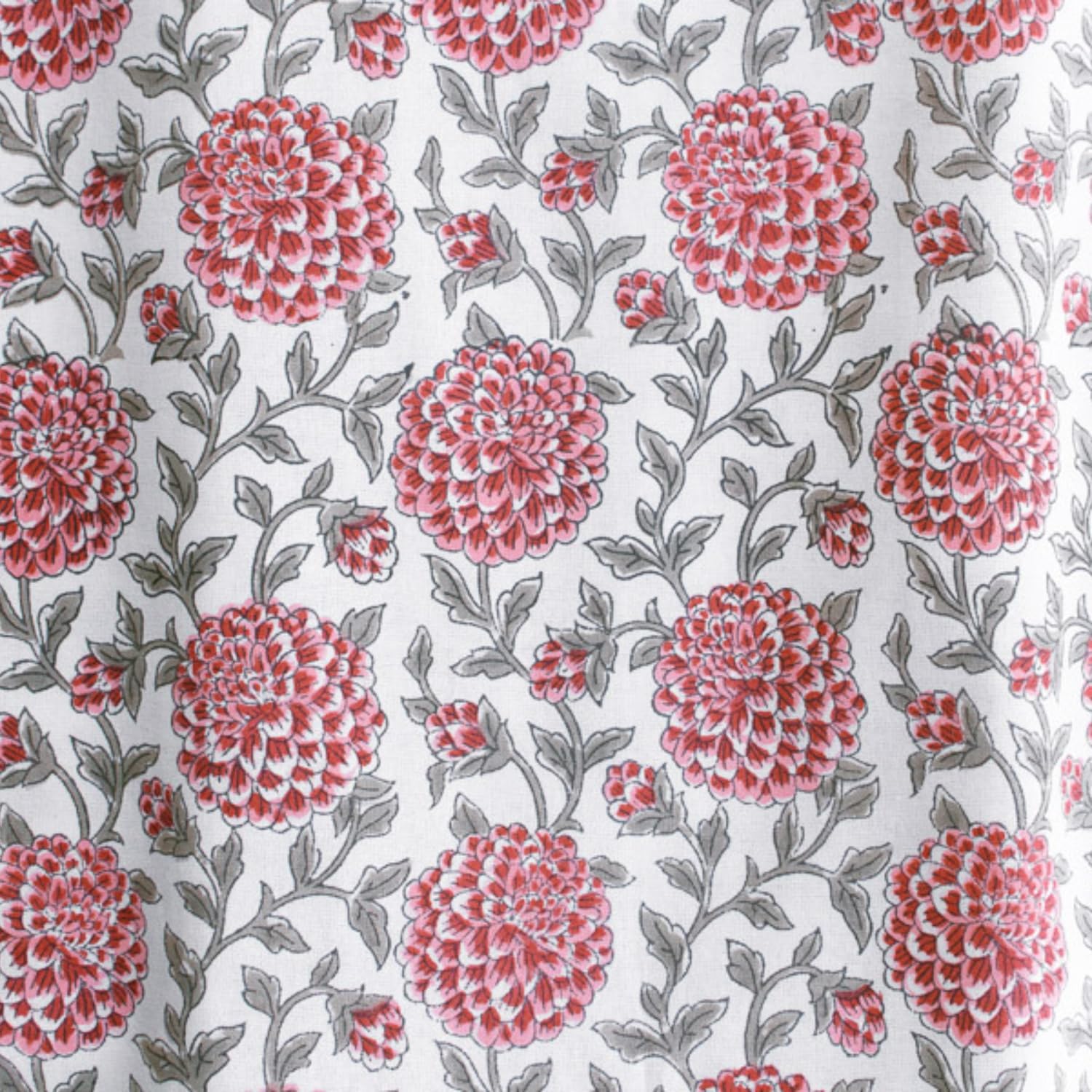 Saffron Marigold Round Hand Block Printed Tablecloth - Pink Dahlia Daydreams Luxurious 100% Cotton, Washable, for Home Decor, Kitchen, Coffee Or Dining Table 70 Inch