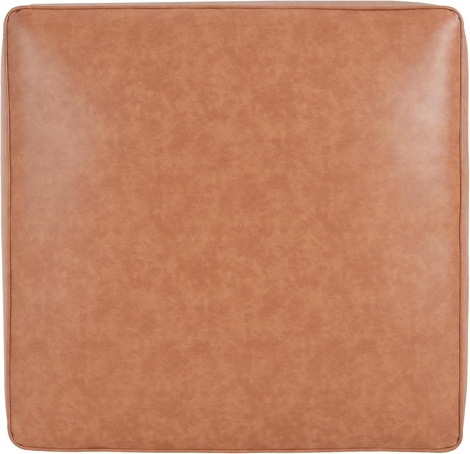 Christopher Knight Home Ellis Faux Leather Ottoman Footstool, Square Pouf Poufee Footrest Ottoman Large Seat, Modern Side Table for Living Room Bedroom Home Decor Gifts, Tan Brown