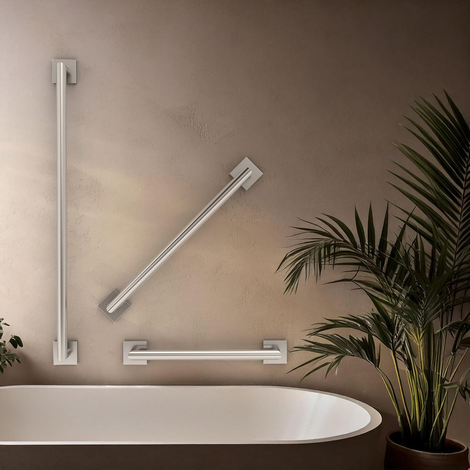 Gatco 664SN Glam Too 36' L Grab Bar, Satin Nickel/ADA Compliant Stainless Steel Safety Grab Bar for Bathroom