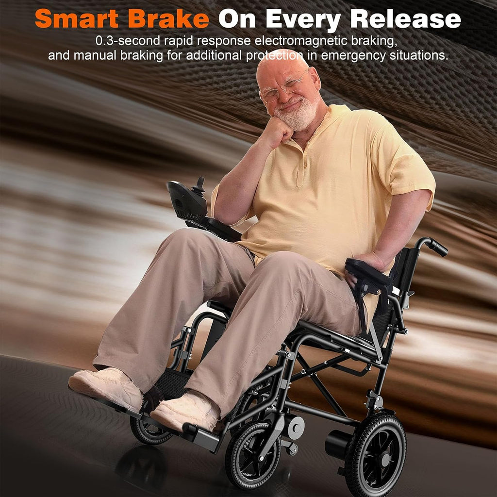 [2026 Upgrade] Hassky Electric Wheelchair for Adults Foldable, 15 Miles Range Motorized Wheelchair, All Terrain Power Wheelchairs for Seniors Supports Up to 350 lbs Black