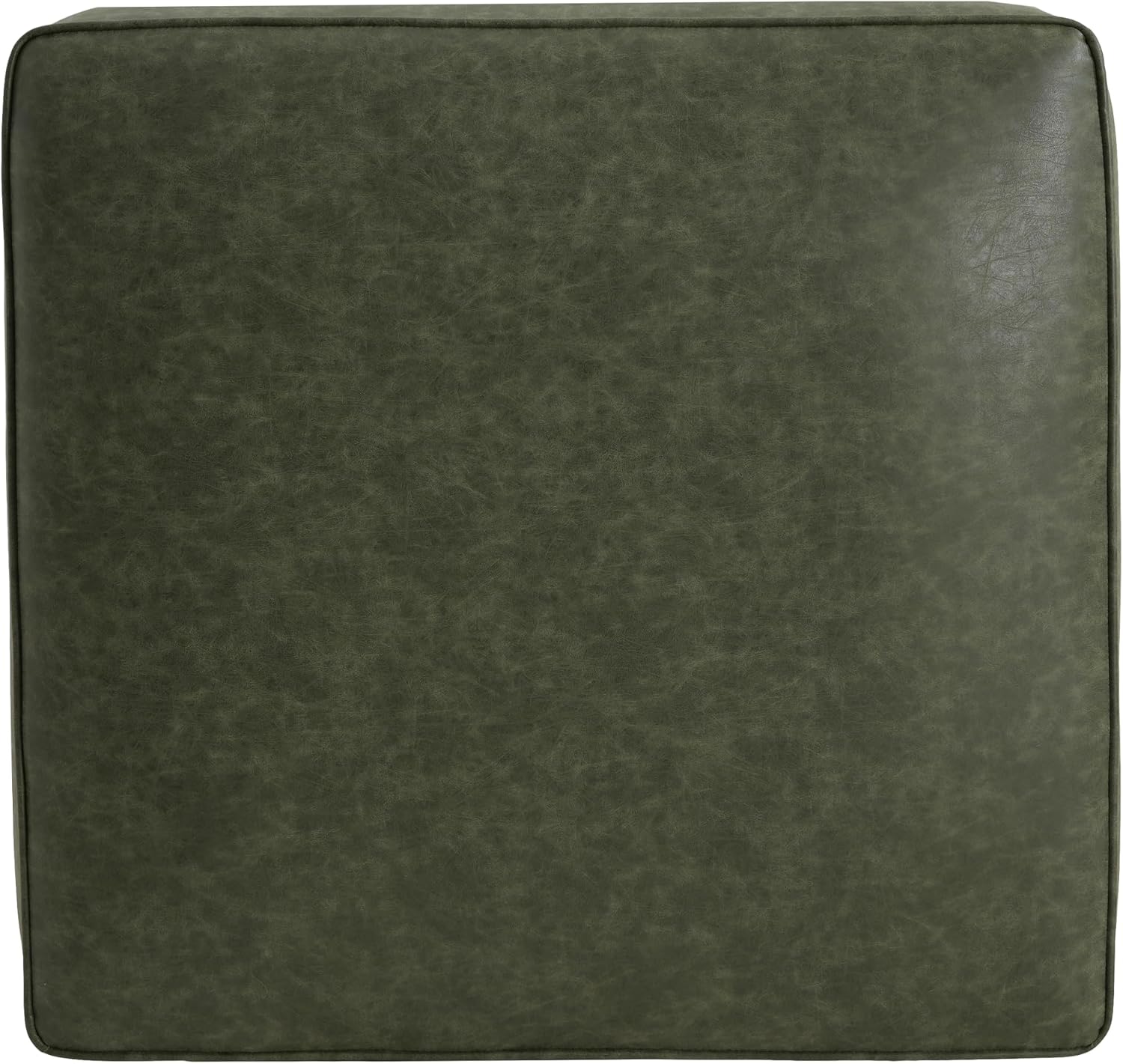Christopher Knight Home Ellis Faux Leather Ottoman Footstool, Square Pouf Poufee Footrest Ottoman Large Seat, Modern Side Table for Living Room Bedroom Home Decor Gifts, Green