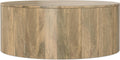 SIMPLIHOME Millbury Drum Coffee Table - 36 inch Wide Solid Mango Wood Round Living Room Table in Briarsmoke, Contemporary Cocktail Table for Family Room or Lounge with Large Surface, Assembled