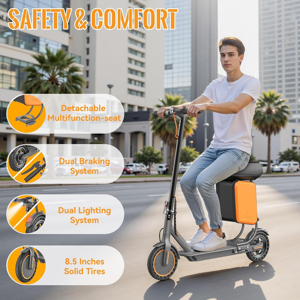 Aovowheel Electric Scooter for Adults, Folding E Scooter with 350W/500W Motor 16/24 Mph Top Speed, Max 19-23 Miles Long Range, 8.5''/10''/14''Tires Commuting Scooters with Dual Brakes System, APP