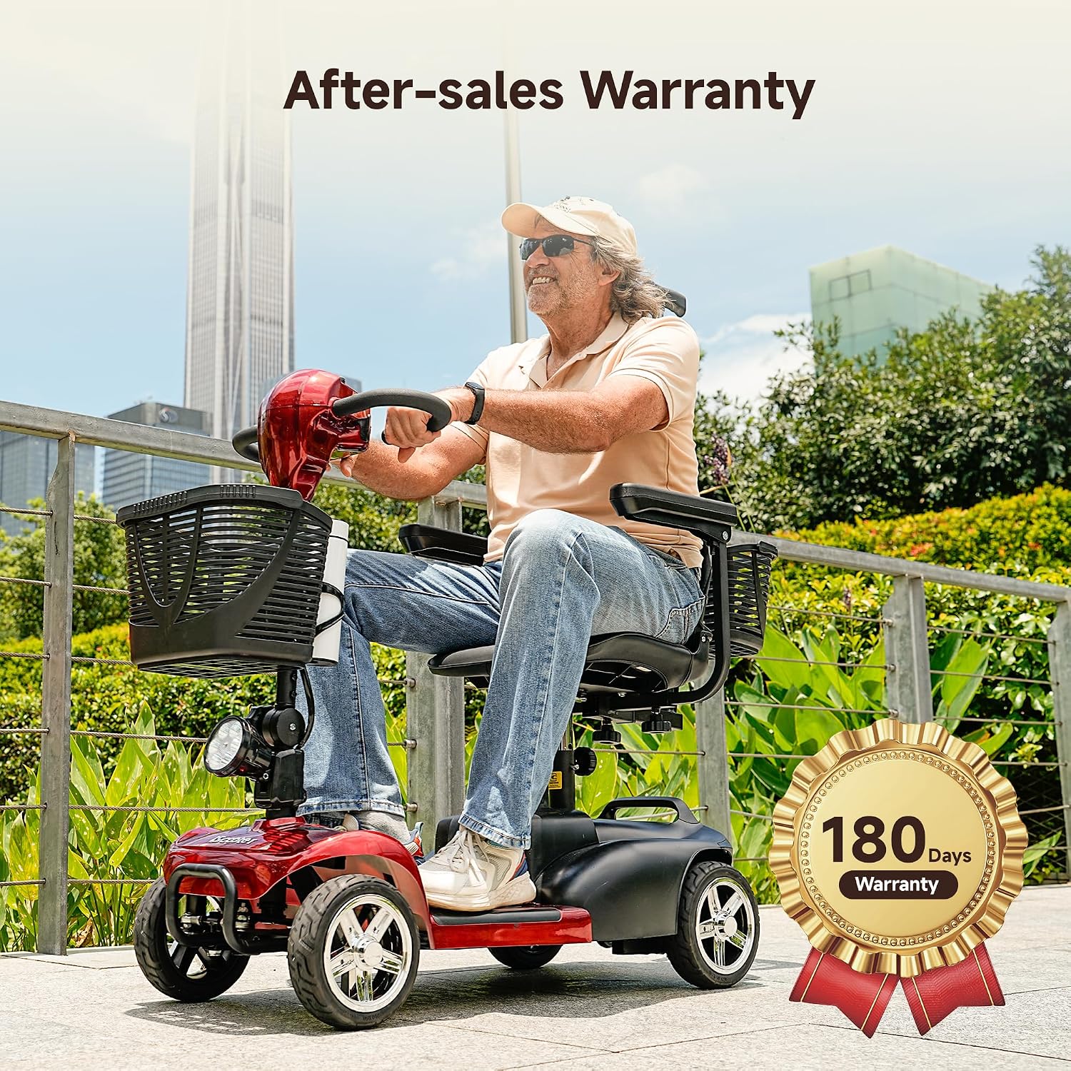 iScooter 20Miles Mobility Scooter, Up to 300LBS 4 Wheels Electric Mobility Scooter for Seniors & Adults, Electric Wheelchair with Removable Battery, Dual Baskets, Crutch Holder, USB Port, Long Range
