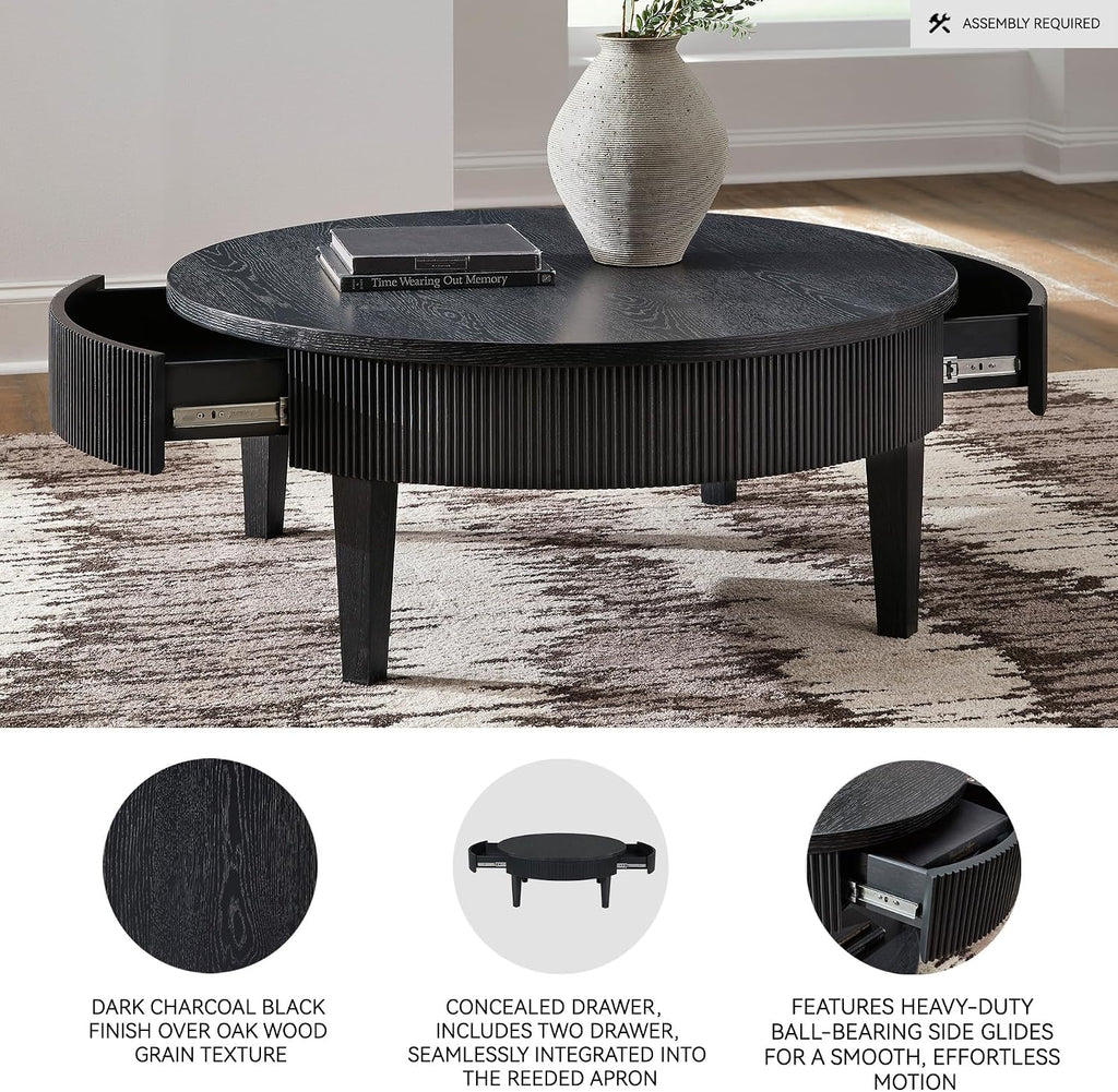 Signature Design by Ashley Marstream Modern Coffee Table with 4 Legs, Black