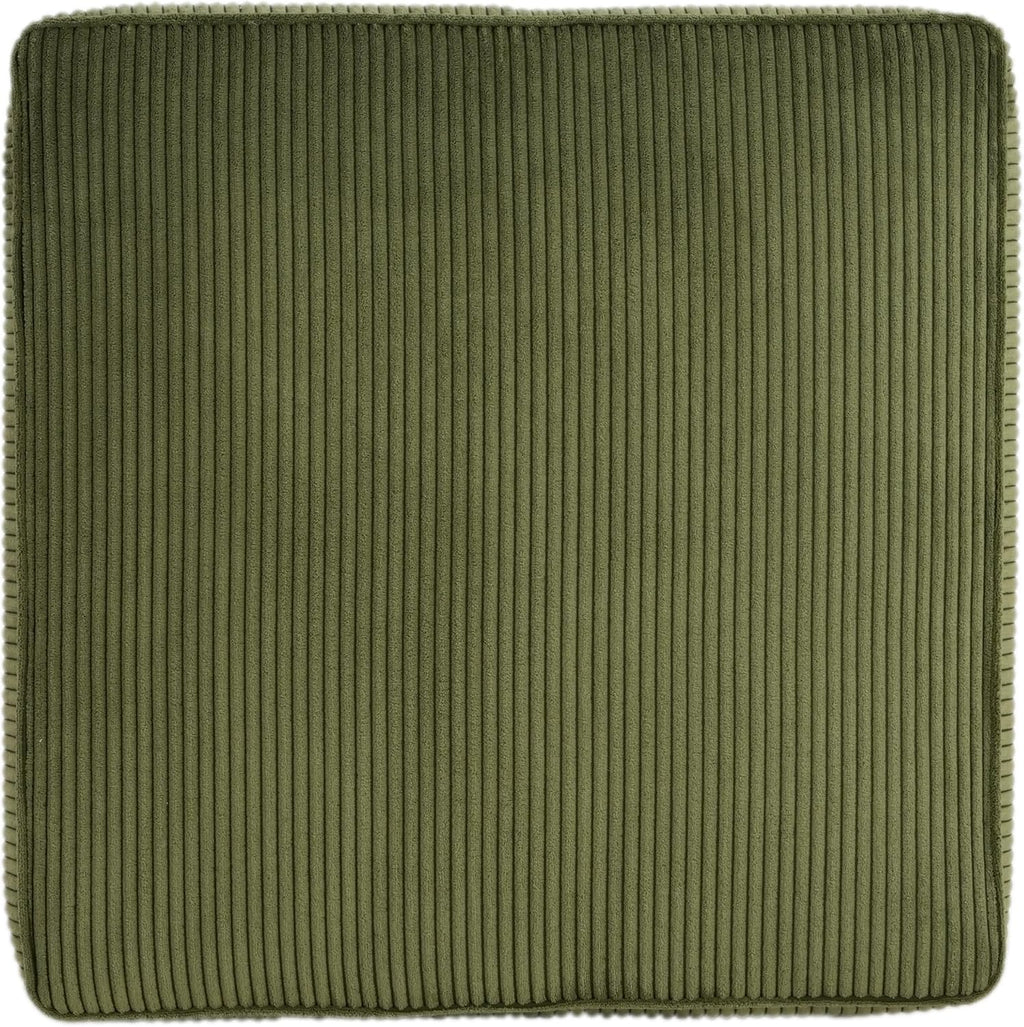 Christopher Knight Home Kyle Corduroy Woven Upholstery Square Ottoman, Living Room Sofa Ottoman with Wood Frame, Comfy Seating Experience with Dense Foam Padding, Non-Marking Foot Caps, Olive Green