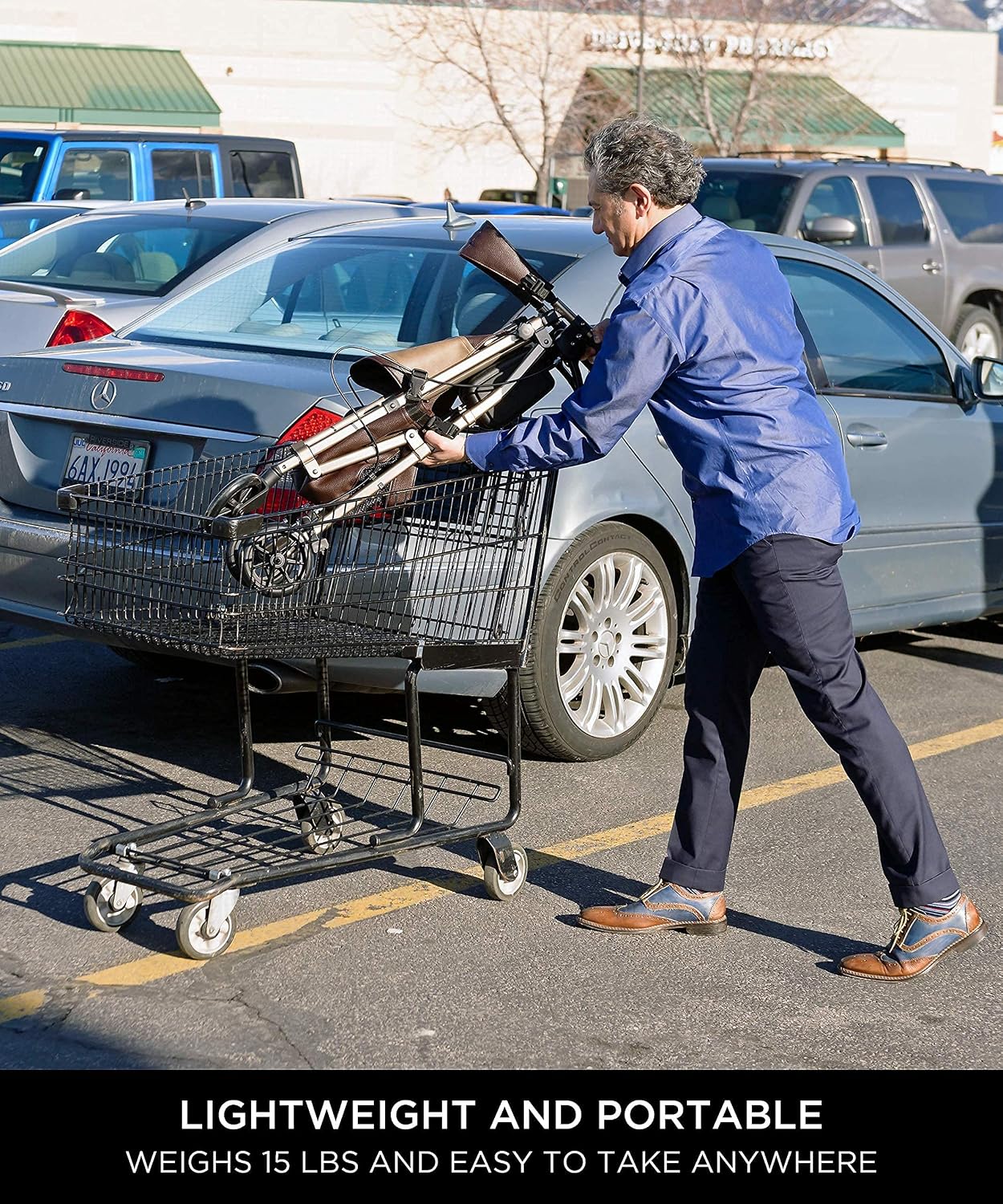 Signature Life Elite Travel Rollator, Lightweight Folding Mobility Aid for Adults, Seniors, and Elderly, 4-Wheel Rolling Walker with Seat, Height Adjustable Handles with Locking Brakes and Pouch