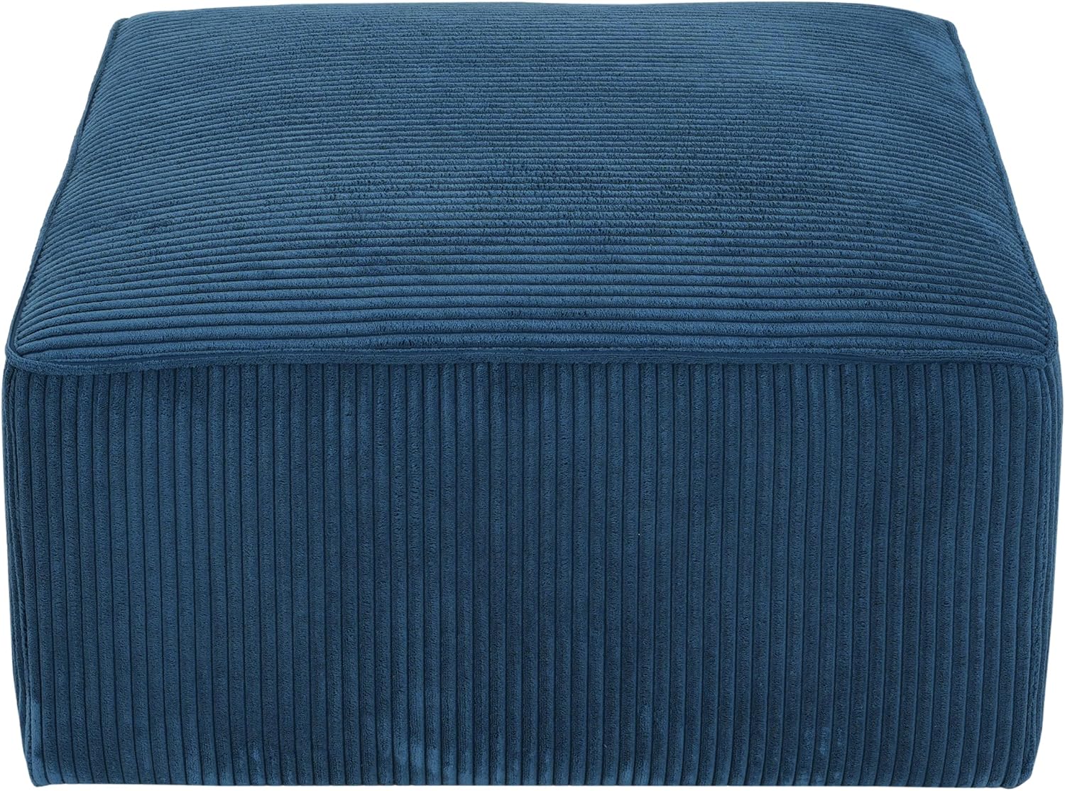 Christopher Knight Home Isa Corduroy Ottoman Footstool, Square Pouf Poufee Footrest Ottoman Large Seat, Modern Side Table for Living Room Bedroom Home Decor, Navy Blue, 30'