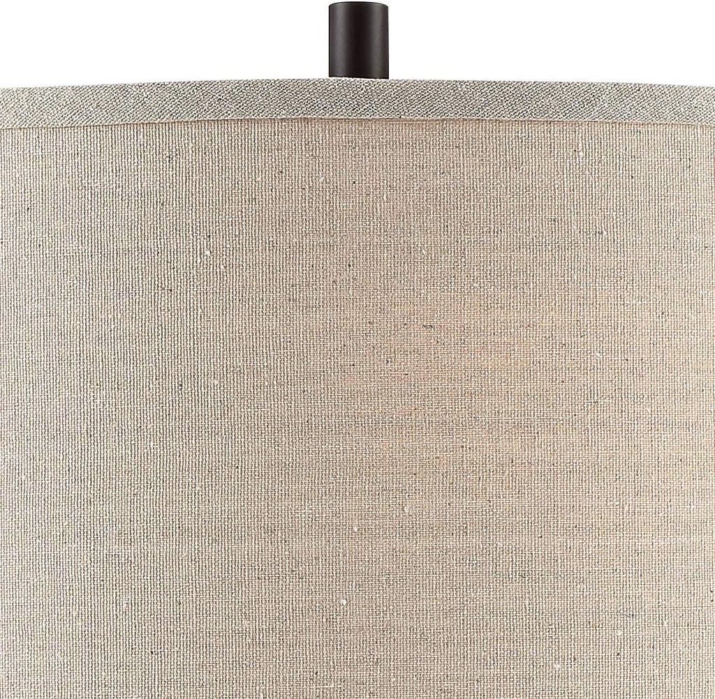 360 Lighting Cody Modern Industrial Rustic Table Lamps 26' High Set of 2 Hammered Oiled Bronze Brown Oatmeal Linen Drum Shade for Living Room Bedroom House Bedside Nightstand Home Office
