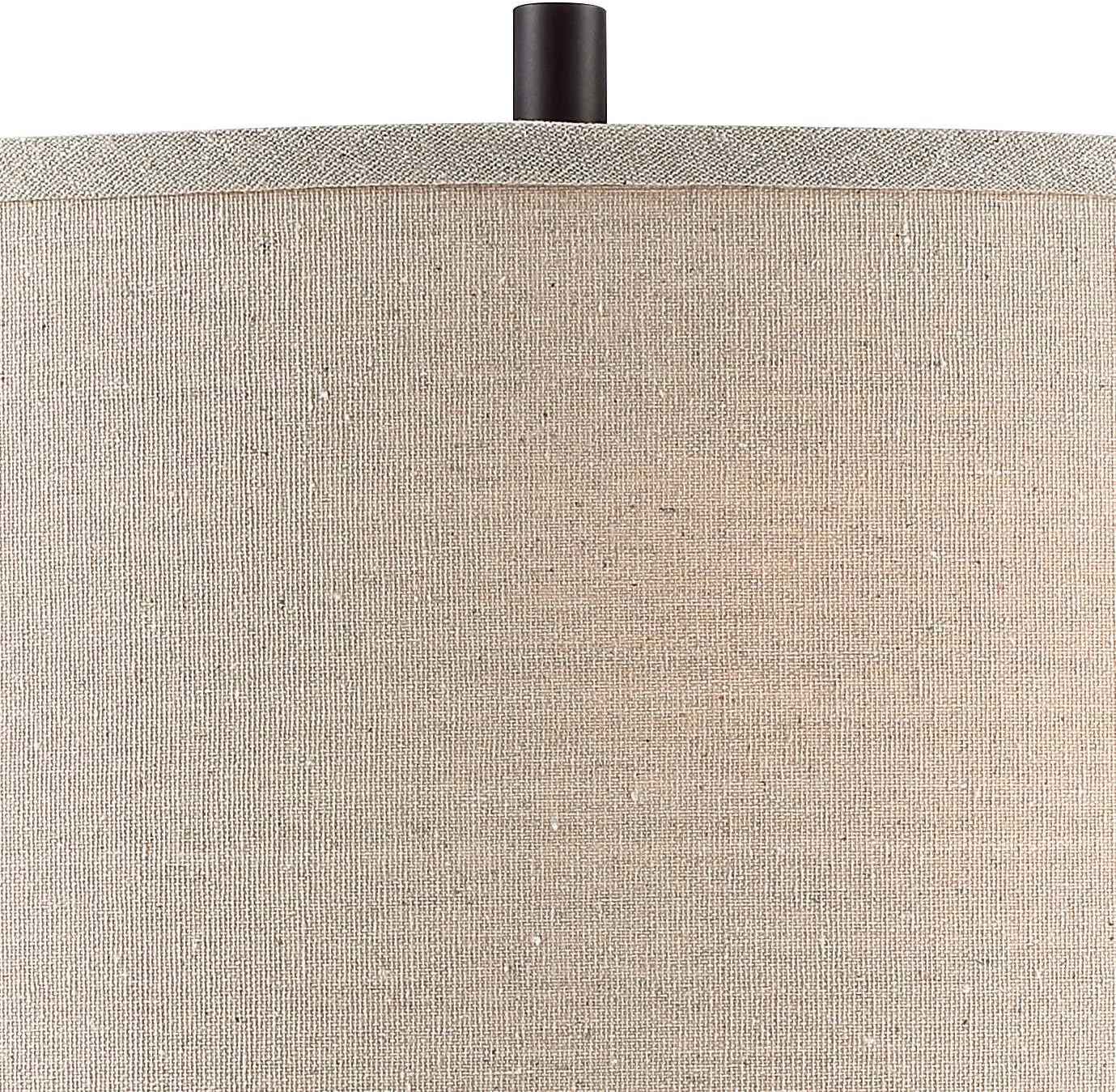 360 Lighting Cody Modern Industrial Rustic Table Lamps 26' High Set of 2 Hammered Oiled Bronze Brown Oatmeal Linen Drum Shade for Living Room Bedroom House Bedside Nightstand Home Office