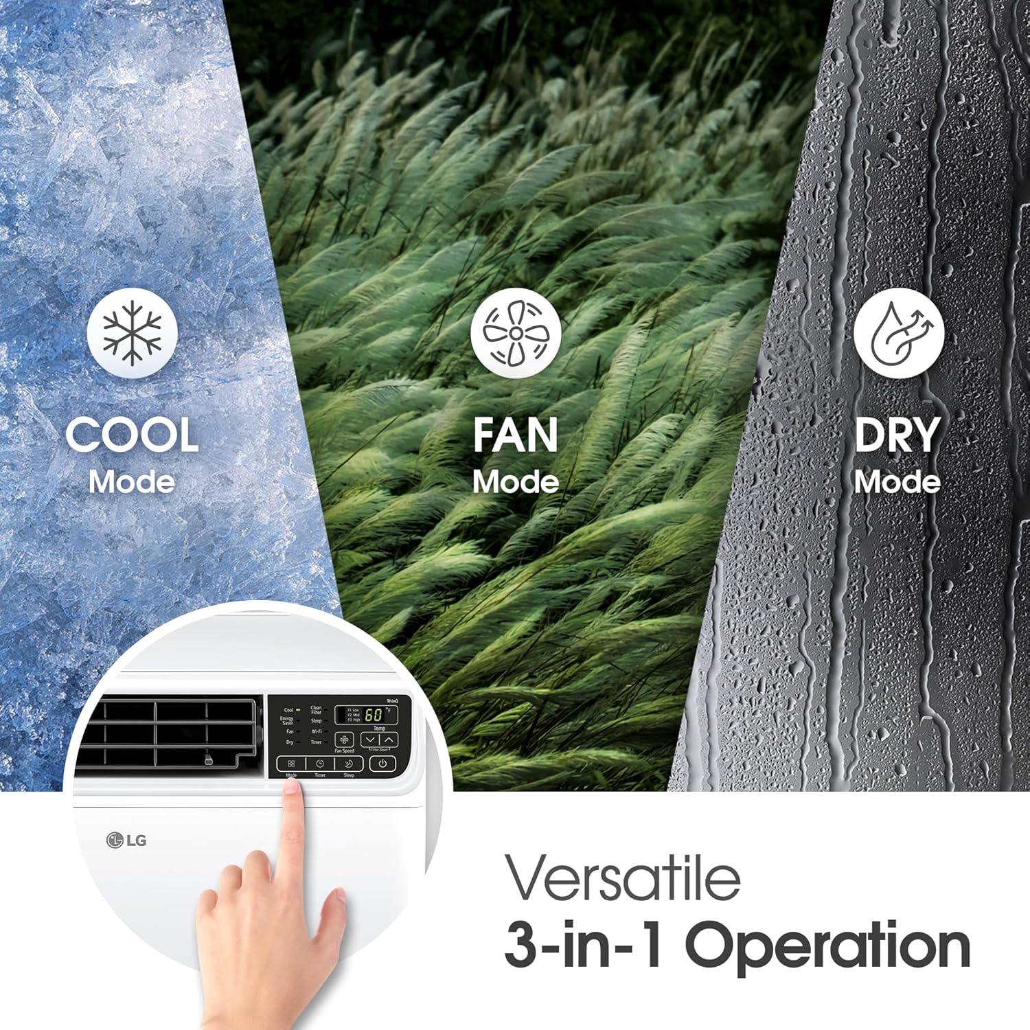 LG 6000 BTU Window Air Conditioner Energy Saving Dual Inverter, Remote Control, WiFi, LG ThinQ, Alexa, Hey Google Enabled Washable Filer Ultra-Quiet Cools Small Room up to 250 Sq.Ft White LW6023IVSM