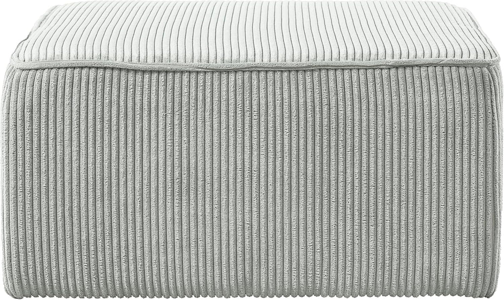 Christopher Knight Home Kyle Corduroy Woven Upholstery Square Ottoman, Living Room Sofa Ottoman with Wood Frame, Comfy Seating Experience with Dense Foam Padding, Non-Marking Foot Caps, Muted Green