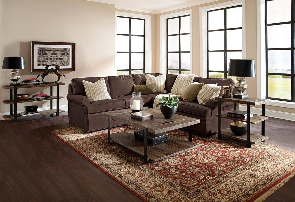 Alaterre Furniture Modesto 48-Inch Reclaimed Wood Coffee Table, Rustic Natural Pine Finish with Metal Strap Legs, Powder-Coated Steel Base, Protective Felt Pads, Ideal for Living Room and Accent Decor