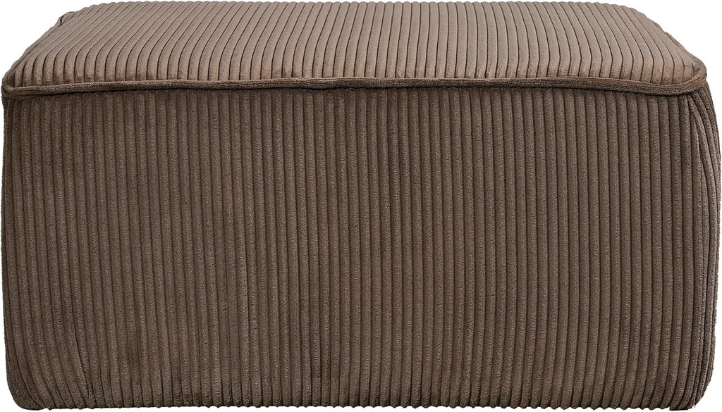Christopher Knight Home Kyle Corduroy Woven Upholstery Square Ottoman, Living Room Sofa Ottoman with Wood Frame, Comfy Seating Experience with Dense Foam Padding, Non-Marking Foot Caps, Brown