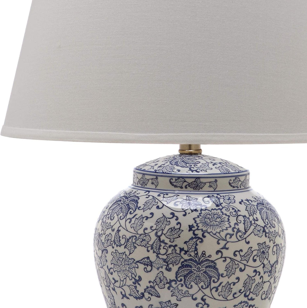 SAFAVIEH Lighting Collection – Spring Blossom Set of 2 Blue & White Floral Chinoiserie Table Lamps, 29-Inch Ceramic Lamps for Bedroom, Living Room, Home Office (LIT4170B-SET2)