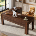 Tribesigns 63' L Shaped Desk with Storage, Executive Office Desk with Mobile Lateral File Cabinet Combo, Large Computer Table with Drawers and Shelves, Business Furniture Set for Home Office, Walnut