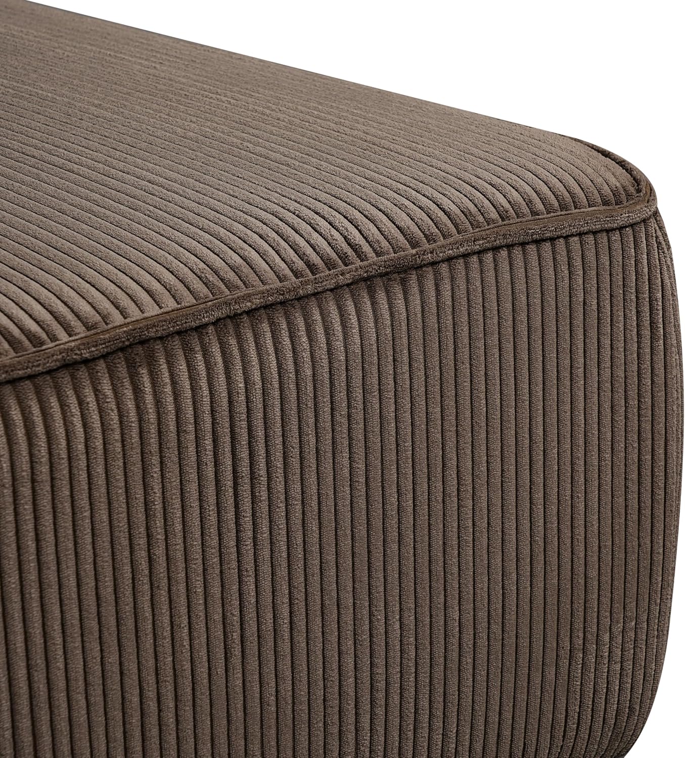 Christopher Knight Home Kyle Corduroy Woven Upholstery Square Ottoman, Living Room Sofa Ottoman with Wood Frame, Comfy Seating Experience with Dense Foam Padding, Non-Marking Foot Caps, Brown