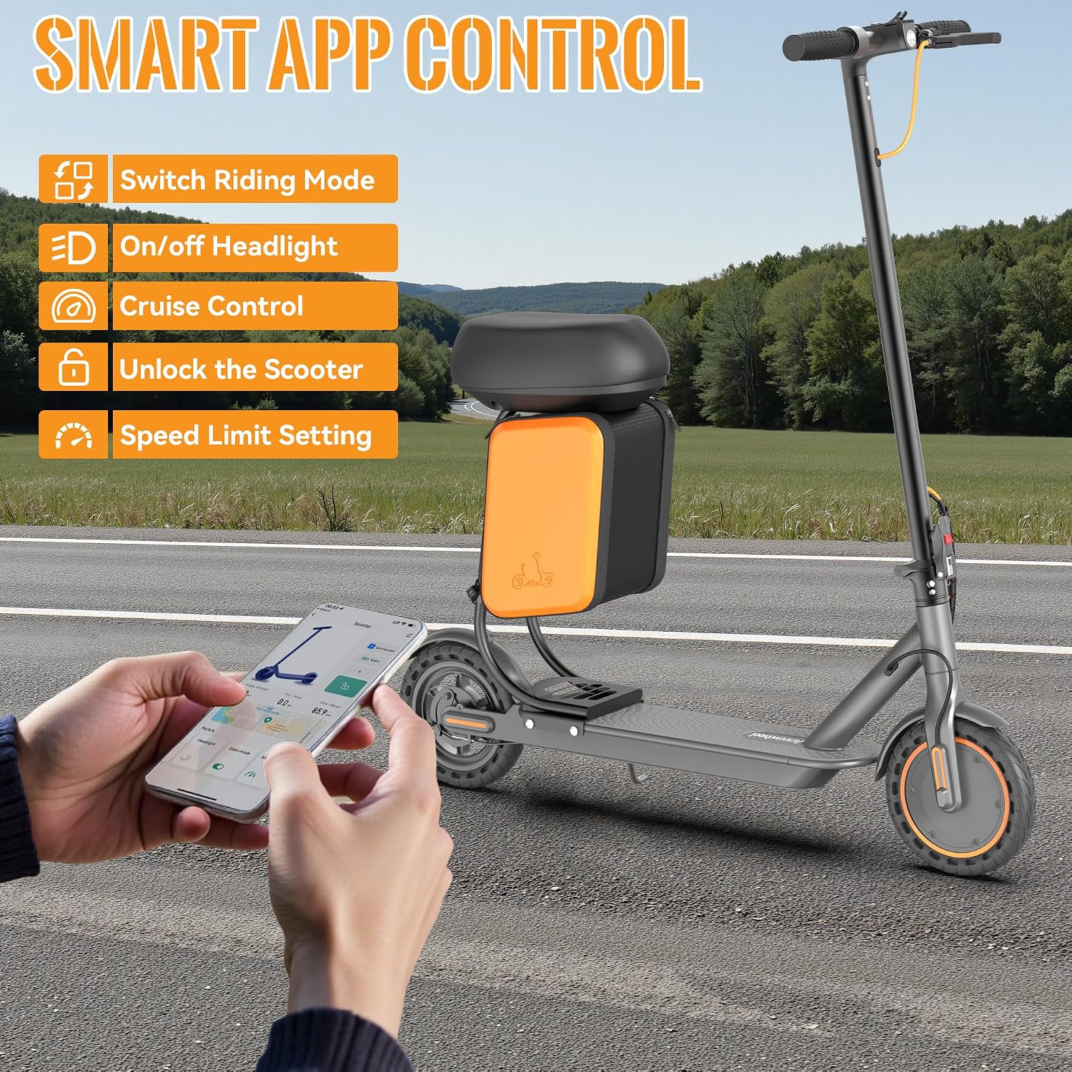 Aovowheel Electric Scooter for Adults, Folding E Scooter with 350W/500W Motor 16/24 Mph Top Speed, Max 19-23 Miles Long Range, 8.5''/10''/14''Tires Commuting Scooters with Dual Brakes System, APP