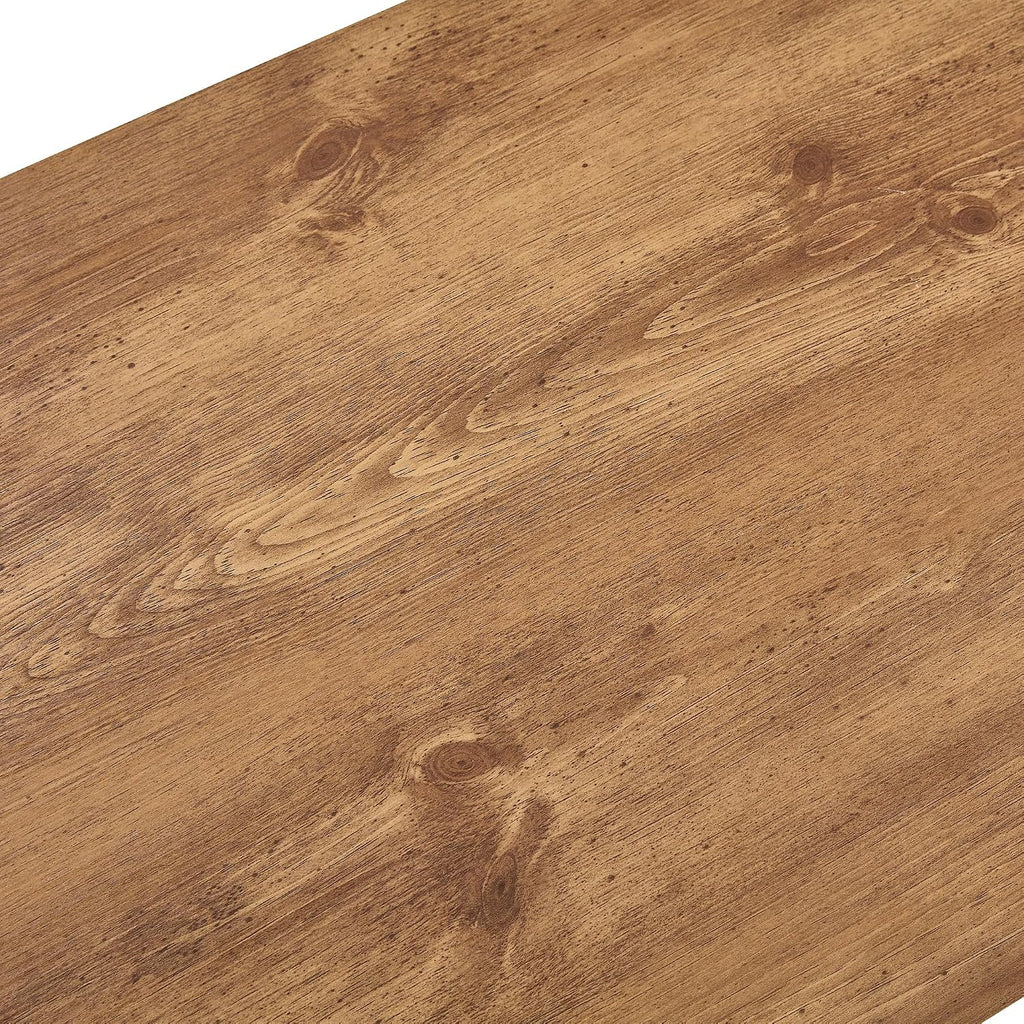 LKTART 39.37' Coffee Table with Storage, 2-Tier Mid Century Rectangular Accent Table with Thick Tabletop, Rustic Style Cocktail, Center Table for Living Room, Office, Apartment (Natural Wood)