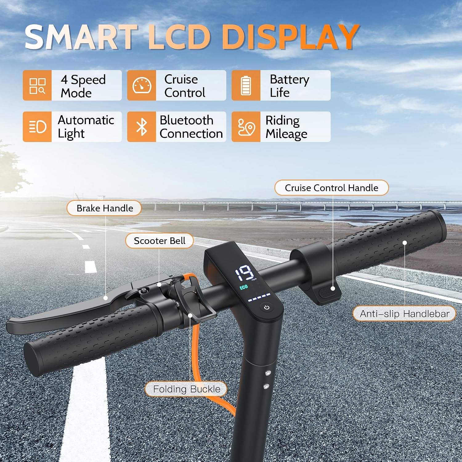 Aovowheel Electric Scooter for Adults, Folding E Scooter with 350W/500W Motor 16/24 Mph Top Speed, Max 19-23 Miles Long Range, 8.5''/10''/14''Tires Commuting Scooters with Dual Brakes System, APP