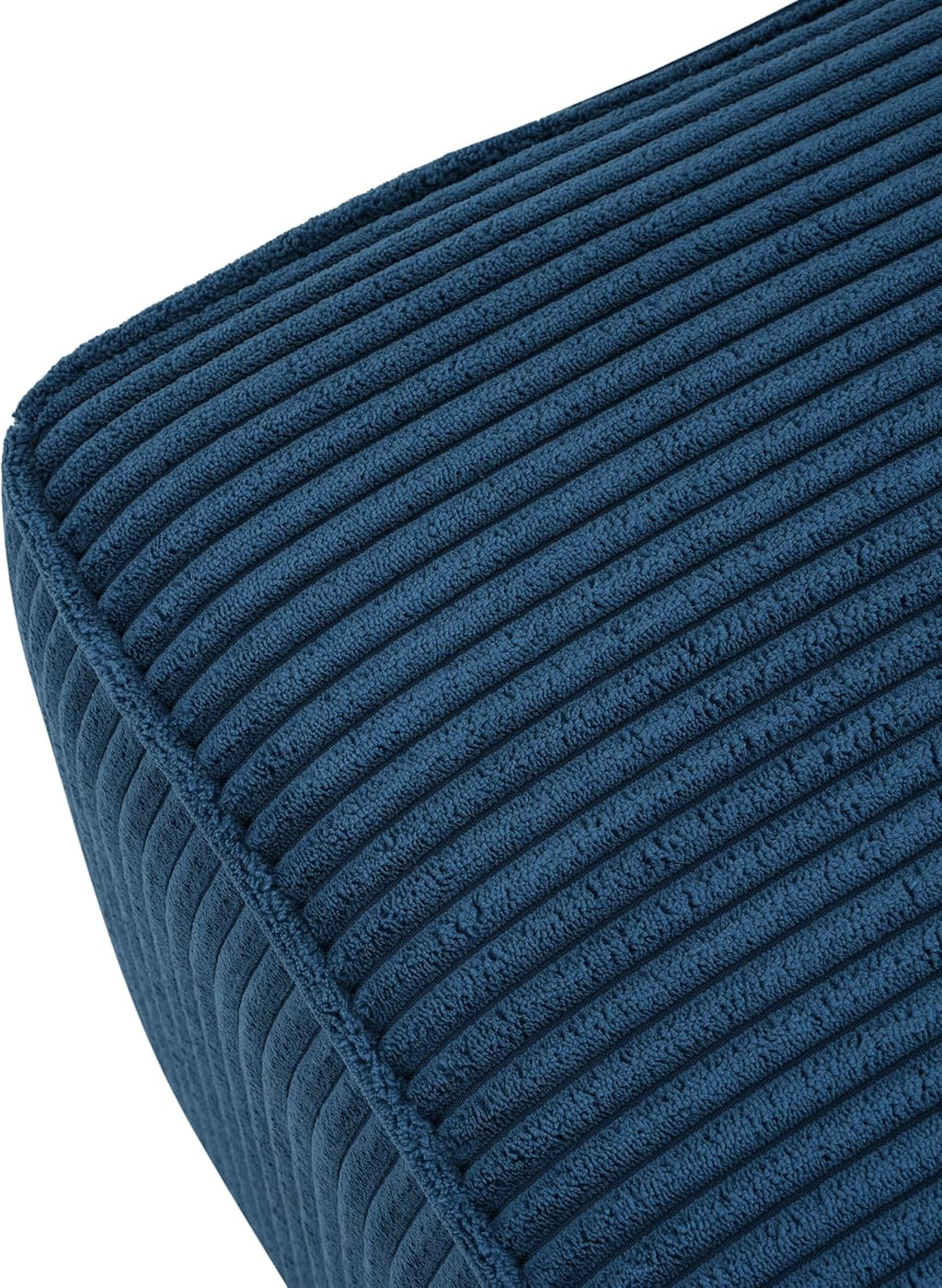 Christopher Knight Home Isa Corduroy Ottoman Footstool, Square Pouf Poufee Footrest Ottoman Large Seat, Modern Side Table for Living Room Bedroom Home Decor, Navy Blue, 30'