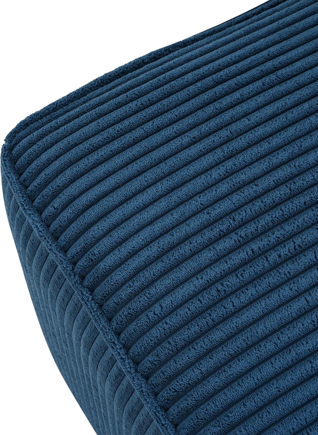 Christopher Knight Home Isa Corduroy Ottoman Footstool, Square Pouf Poufee Footrest Ottoman Large Seat, Modern Side Table for Living Room Bedroom Home Decor, Navy Blue, 30'