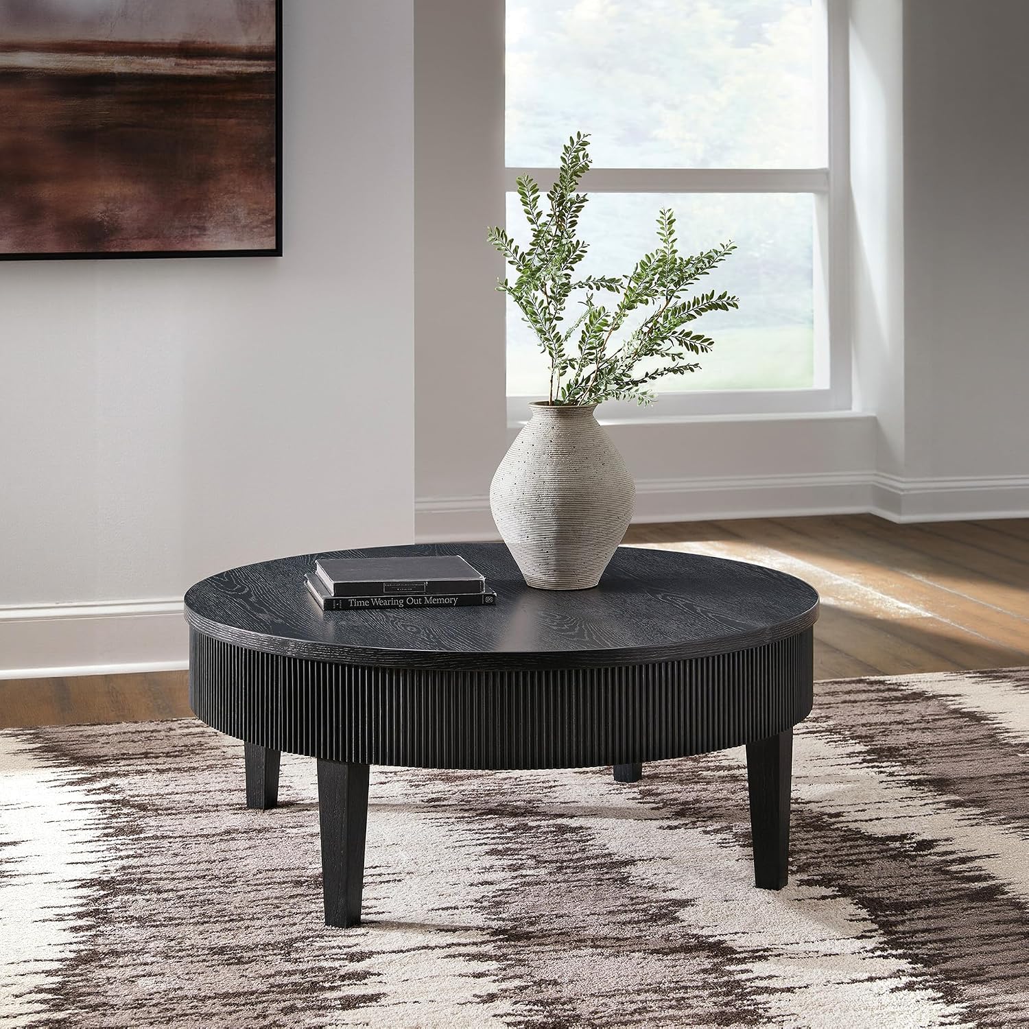 Signature Design by Ashley Marstream Modern Coffee Table with 4 Legs, Black