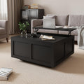 HedoAjim Lift Top Coffee Table with Storage, 31.5' Square Black Coffee Table with Large Hidden Storage, Wood Living Room Table Center Table for Living Room Dining Reception Room