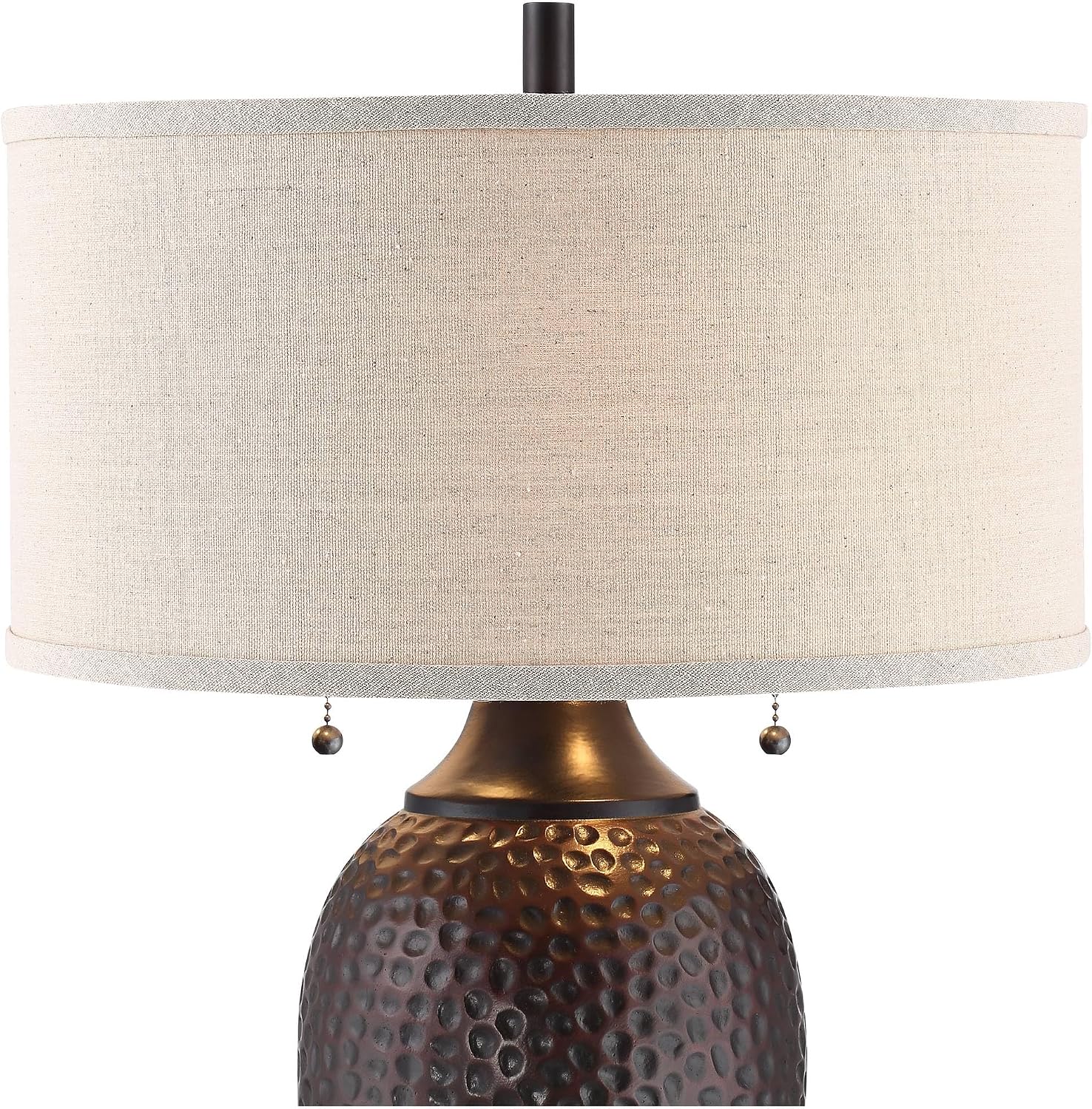 360 Lighting Cody 26' High Industrial Farmhouse Rustic Modern Table Lamps Set of 2 WiFi Smart Socket Pull Chain Oiled Bronze Finish Living Room Bedroom Bedside Nightstand House Oatmeal Shade