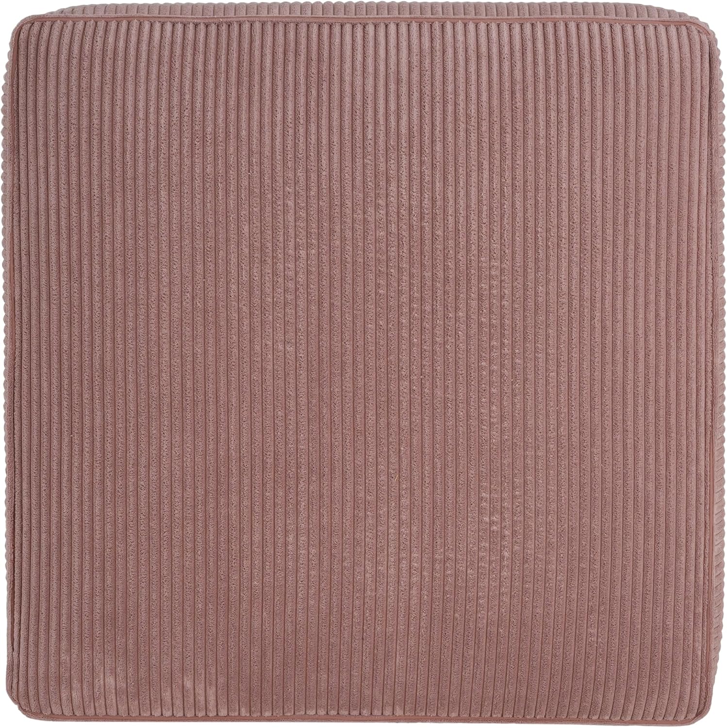 Christopher Knight Home Isa Square Ottoman Footstool, Corduroy Pouf Poufee Footrest Ottoman Large Seat, Modern Side Table for Living Room Bedroom Home Decor, Pink, 30'