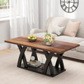 47' Wood Coffee Tables for Living Room Rustic Stands with Storage Shelf Black Blown Coffee Tables for Living Room Farmhouse Center Stands with Shelf. Farmhouse Rectangle Center Table